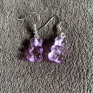Purple Gummy Bear Earrings
